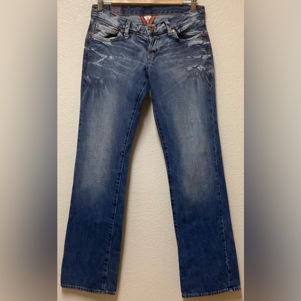 Lucky Brand Jeans Lil Crest distressed embroidered jeans y2k